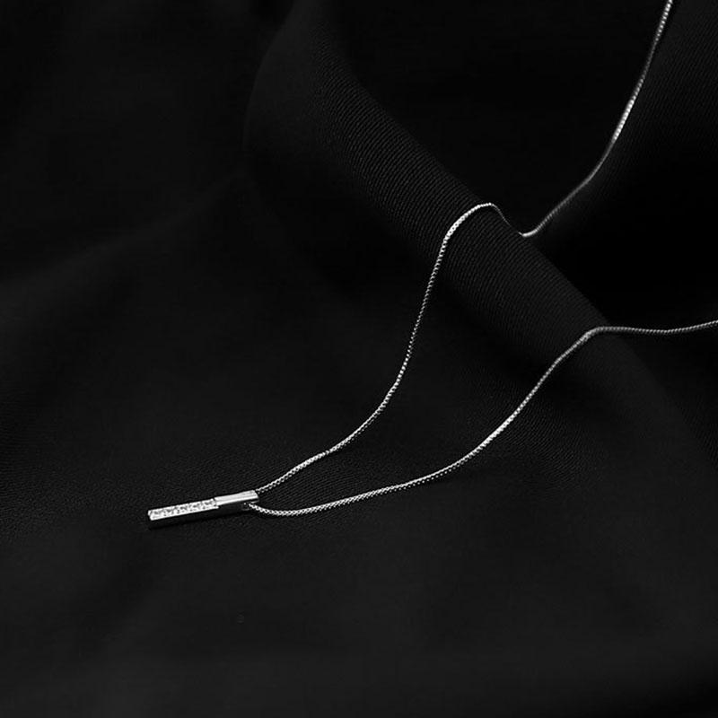 925 Silver Necklace Personality Charm Geometric Shape Pendant Choker Birthday Party Gift for Women Exquisite Jewelry