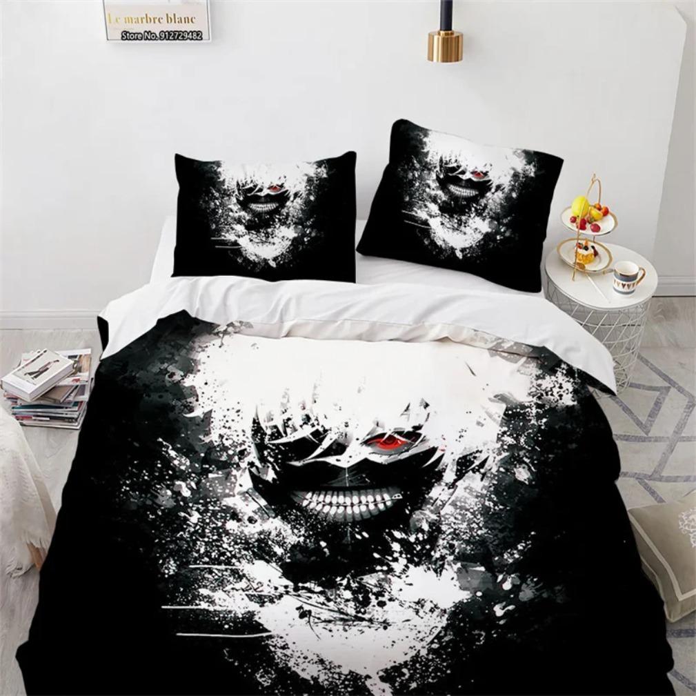 3D Print Tokyo Ghoul Kaneki Ken Bedding Set Duvet Cover Pillowcase Comforter King Queen Size Anime Theme