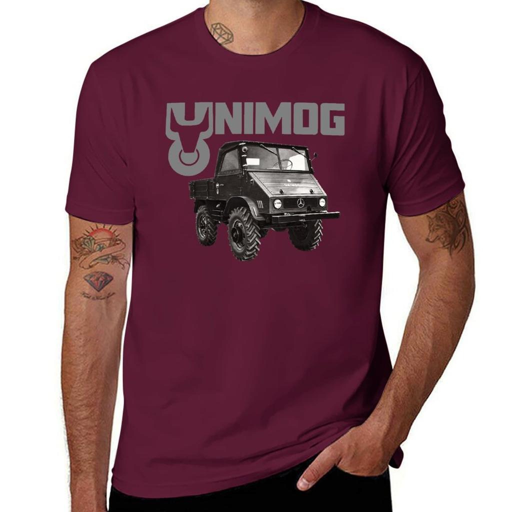 UNIMOG oldschool (auf schwarz) T-Shirt Vintage-Kleidung Schwergewichte Bluse Herren-T-Shirts
