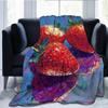 Coperta in flanella stampata con motivo a fragole dipinte adatta a tutte le stagioni adatta per soggiorno ufficio divano viaggio