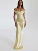 Elegant European Off-the-Shoulder Satin Fishtail Evening Gown 2025