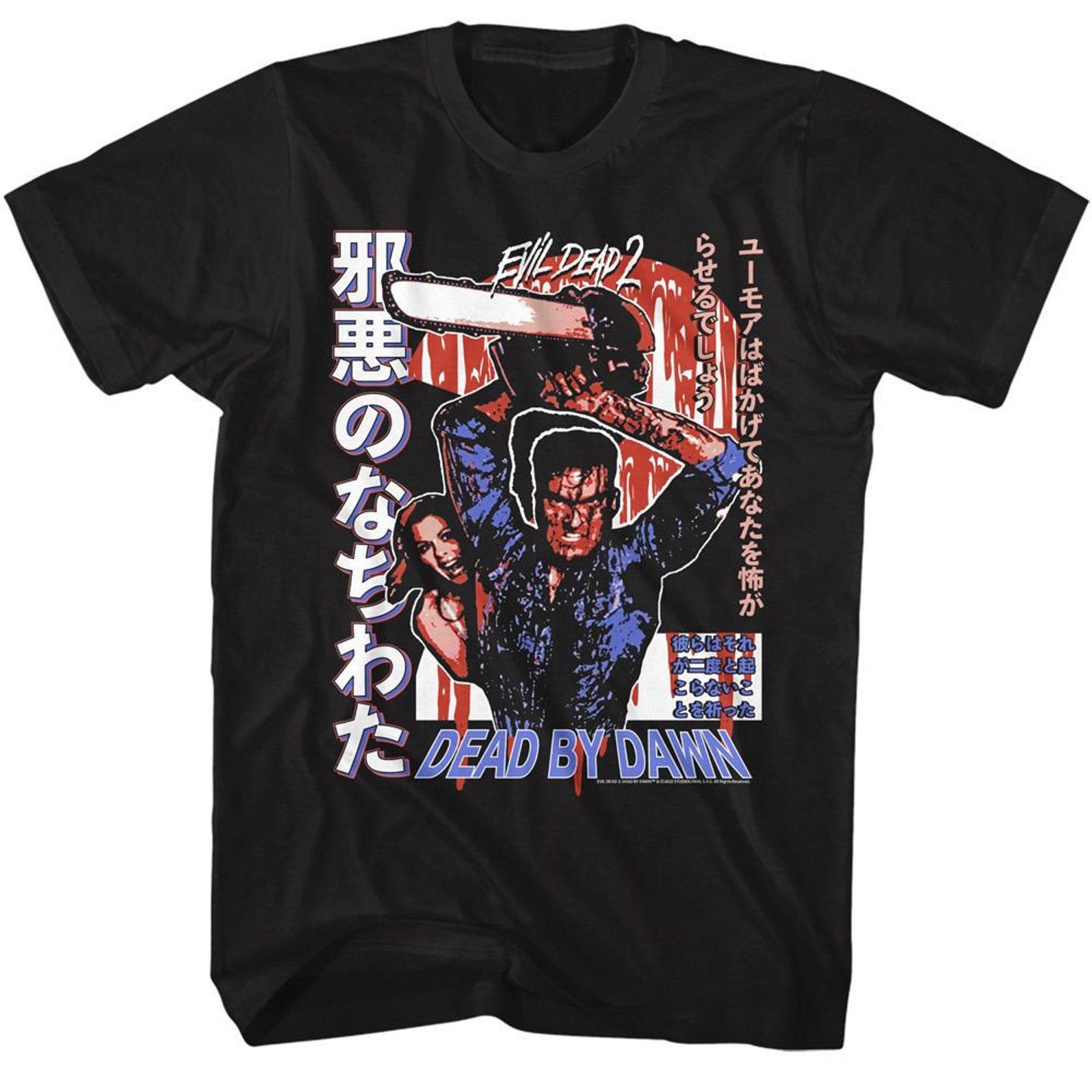 Evil Dead Chainsaw Ash Japanese Black T-Shirt S