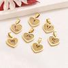 5Pcs/Bag Stainless Steel Gold-plated Heart Letter Pendant DIY Accessory Fashionable Versatile Letter Necklace Pendant