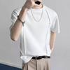 Men Crew Neck Short Sleeve Stitching Design Casual Loose Plain T Shirt Tops