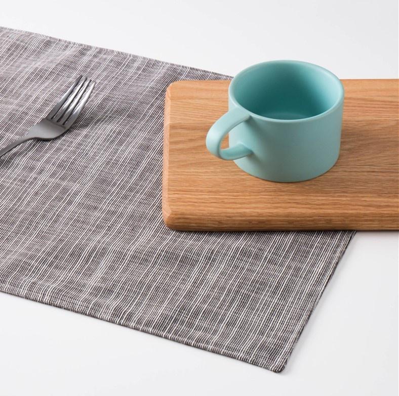 4 unidades/lote Servilletas de Color Liso con Raya Servilletas de Lino para Cena 30*40cm para Fiesta Boda