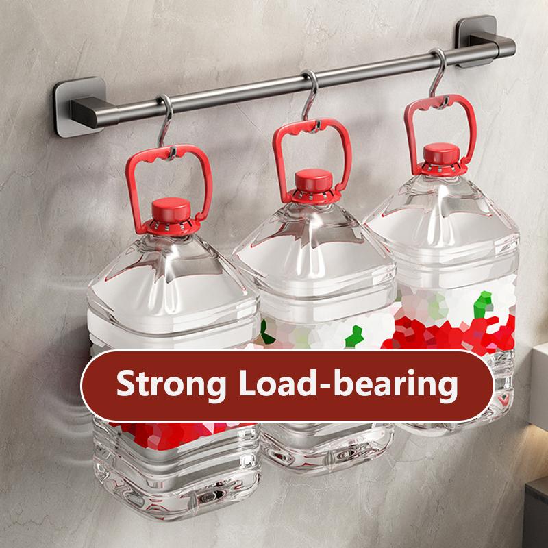 Towel Holder Space Aluminum No Drilling Bathroom Towel Organizers Self-adhesive Towel Bar Bathroom Shelves Hand Towel Bar