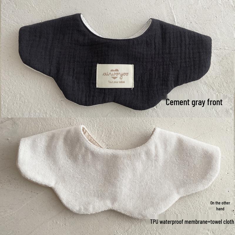 Pure Cotton Korean-Style Baby Drool Bib - Lightweight, Absorbent, Anti-Spit Up, Petal Design