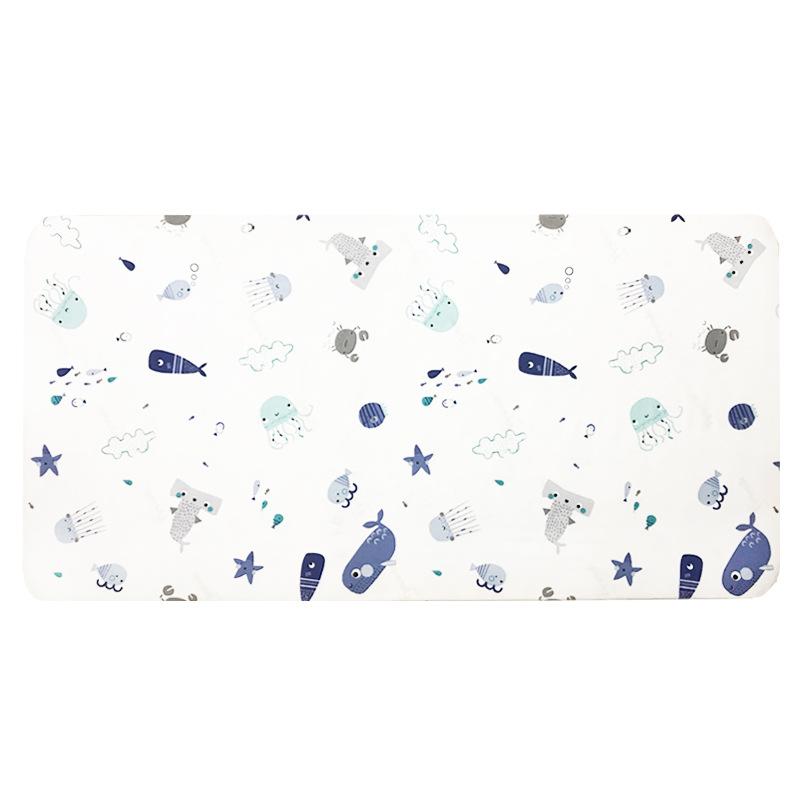 

Летняя мягкая хлопковая защитная простыня для детского матраса премиум-класса для матери и ребенка с рисунком из мультфильма - простыня на резинке для детской кроватки для комфортного сна без одежды 120*60cm