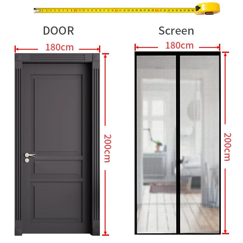 Magnetischer Türvorhang Maßanfertigung Moskitonetz Vorhang Fliegen Insekten Automatisches Schließen Unsichtbares Netz für Küche Innen Wohnzimmer