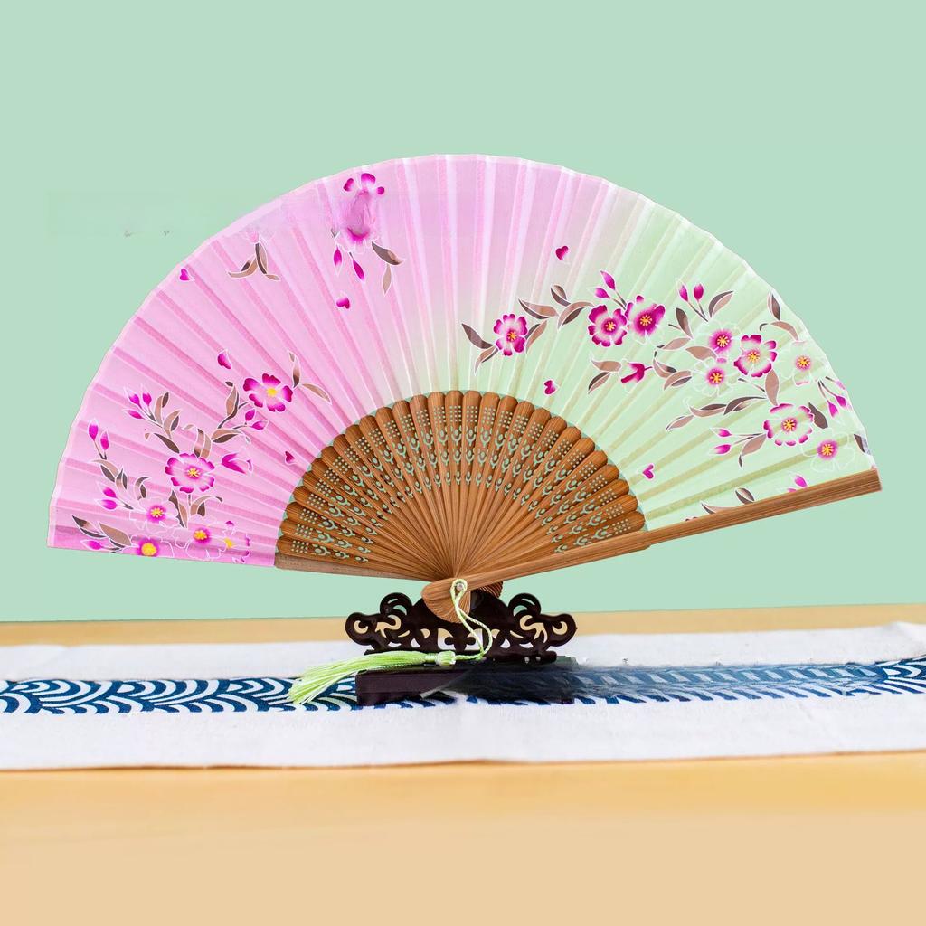Japanese Folding Fan Handmade Decorative Kanagawa Wave Foldable Fan Handheld Vintage Hand Fans For Women Portable Folding F