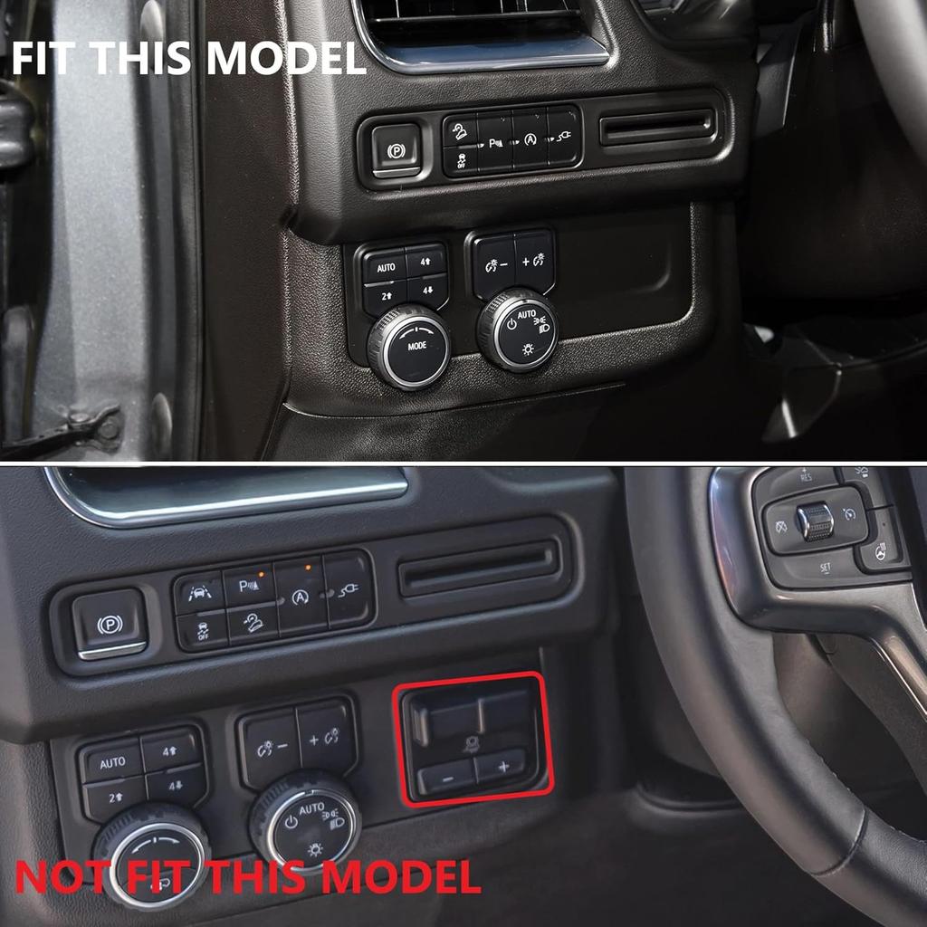 Carbon Fiber Side Console Headlight Switch Panel Cover Trim Accessories for 2021-2024 Chevy Tahoe Suburban for 2021-2024 GMC Yukon