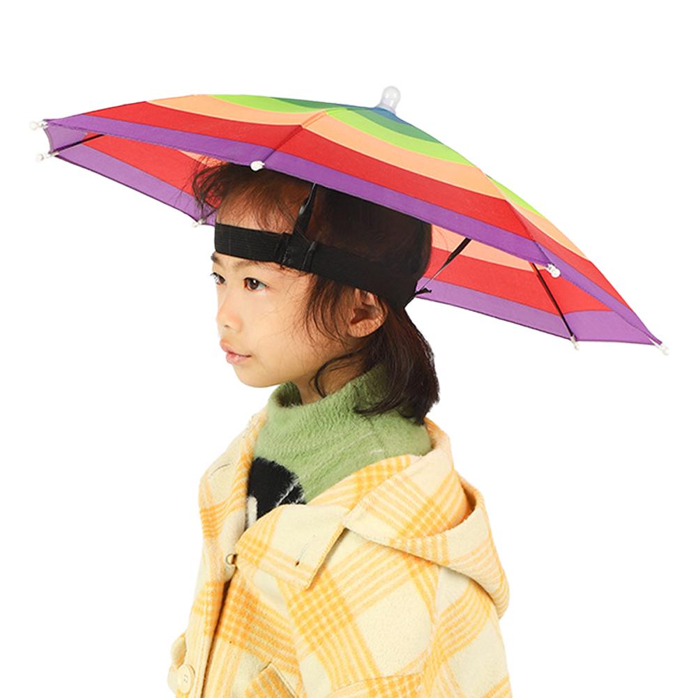 Umbrella Hat For Kids Child Foldable Outdoor Fishing Headwear Cap Head Waterproof Sun Camping Hat Beach Cap Headwear