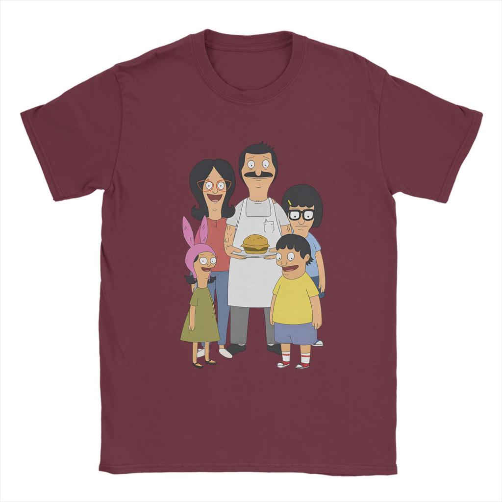 Bob Burgers Herren T-Shirts Freizeit T-Shirt Kurzarm Rundhals T-Shirt Baumwolle Übergröße Kleidung