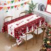 Christmas Festive Nowman Santa Red Plaid Rectangle Tablecloth Party Decor Waterproof Tablecloth for Table Navidad Decorations