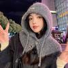 Scarf one-piece hat women's autumn and winter new balaclava wool hat warm scarf integrated knitted hat