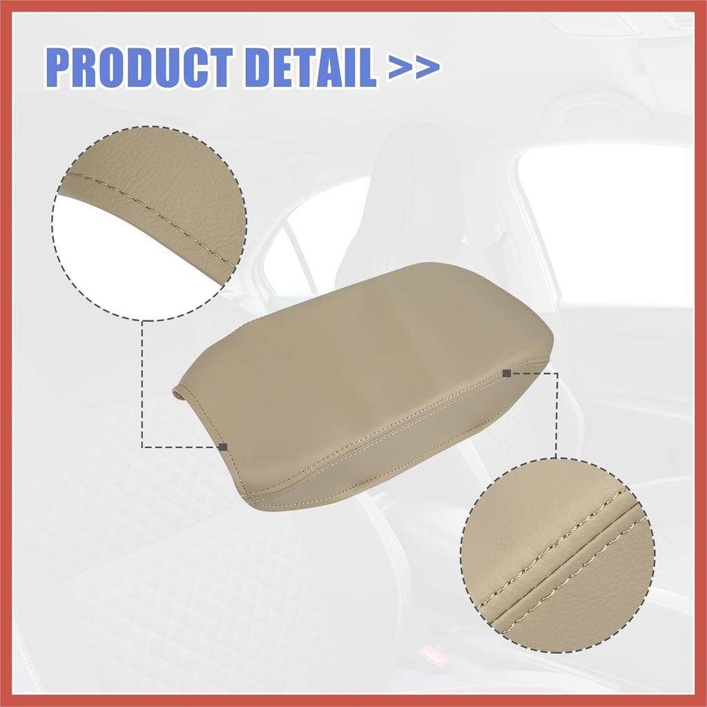 ACROPIX Car Center Console Lid Armrest Seat Box Cover Protector Replacement Microfiber Leather for Toyota Camry 2007-2011 Beige Car Parts