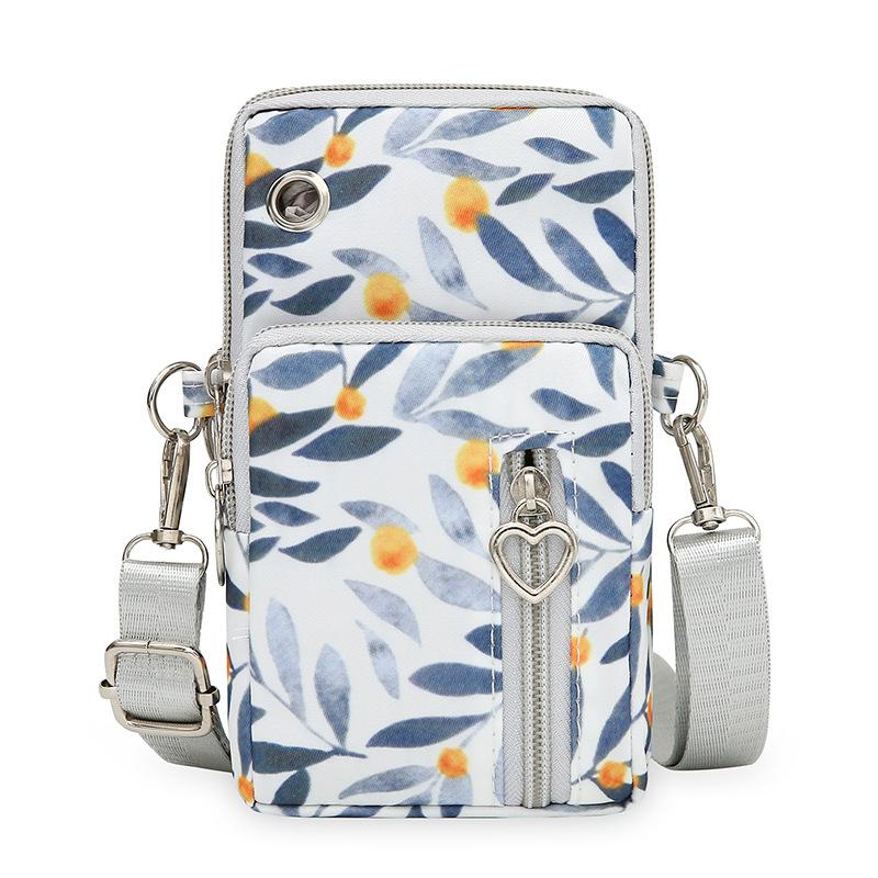 Blumenprint Design Mode Umhängetasche Mehrere Taschen Handgelenktaschen Freizeit Trendig Leicht Mini-Geldbörse Clutch