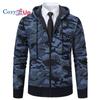Cozy Up Men's Cardigan Jacket Hooded Sherpa Cashmere Casual Camouflage Thickened Warm