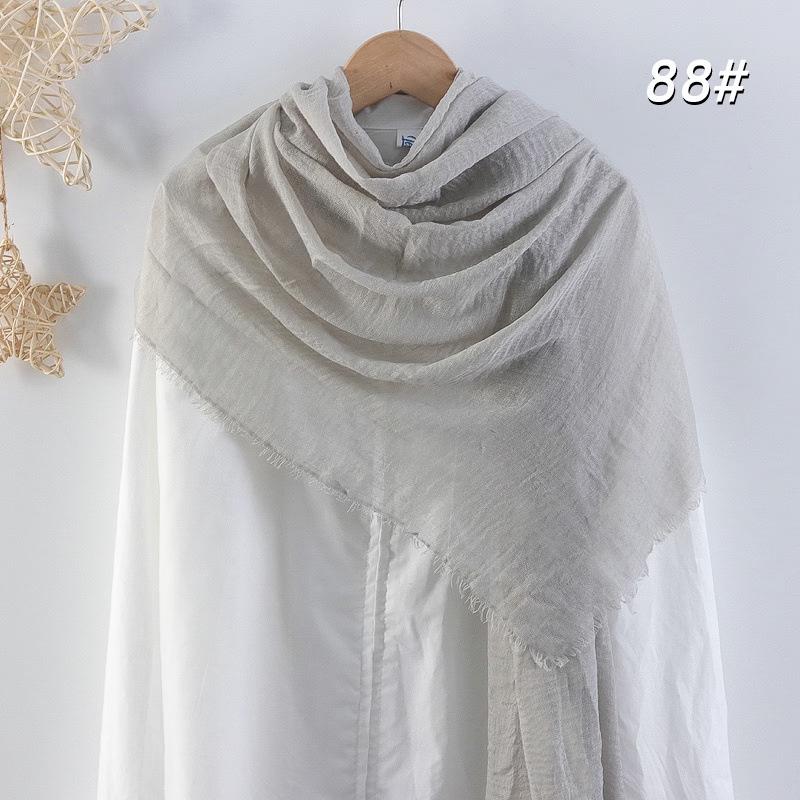 Sciarpa da donna in cotone lino seta - Per tutte le stagioni, colore unito, versatile foulard per testa e parasole
