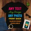 Custom Photo Cotton T-Shirt: Personalized Text & Logo Print  Unisex Tee Unisex T-Shirt