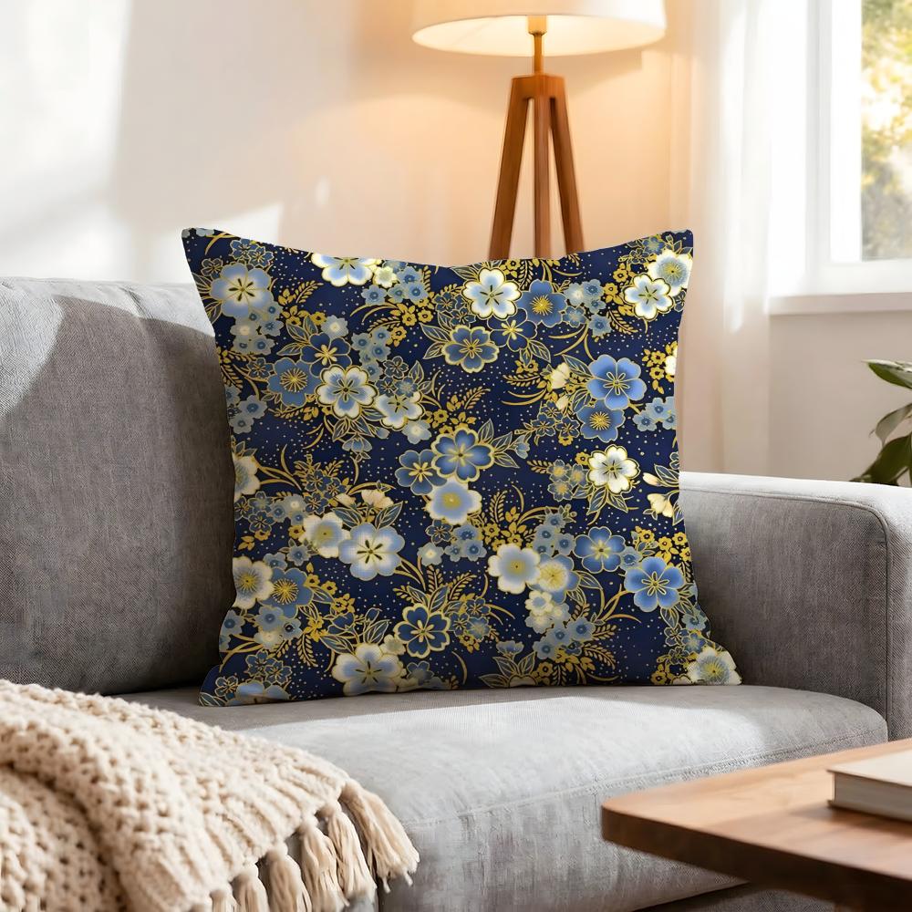 Chinese Traditional Floral Cushion Cover 1Pcs Decorative Covers Soft Cushion Case For Sofa Couch Decor 40X40 45X45 Pillowcases