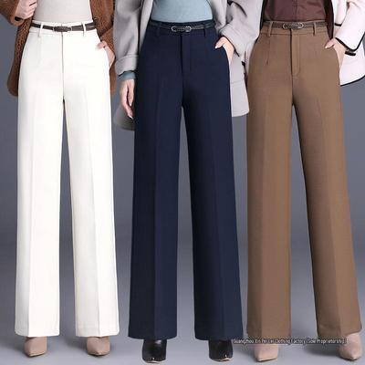 High-Waisted Wide-Leg Pants for Middle-Aged Women - Casual, Slimming, Loose Fit, Autumn/Winter Collection 2025.