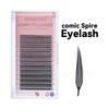 12 Rows Comic Spire Cluster Eyelashes 0.07mm D Curl Soft Manga Style Lash Extensions Natural Volume DIY Lash Tray