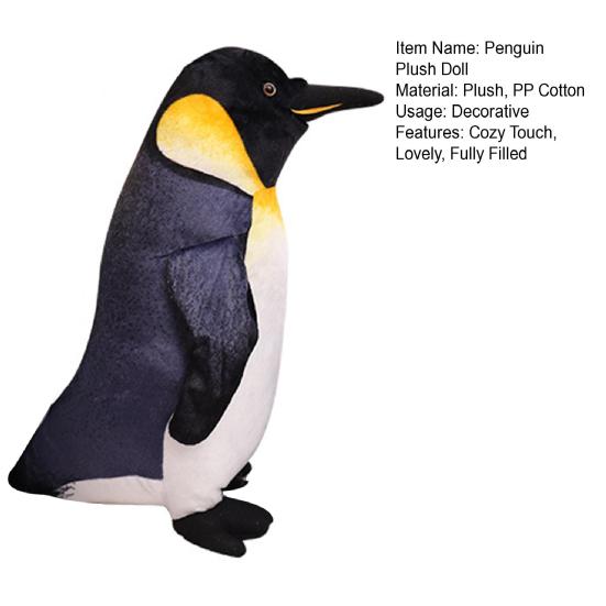 Polštář s tučňákem, polární zvířecí dekorace, rozkošný, krásný plyšový dárek do ložnice do narozenin