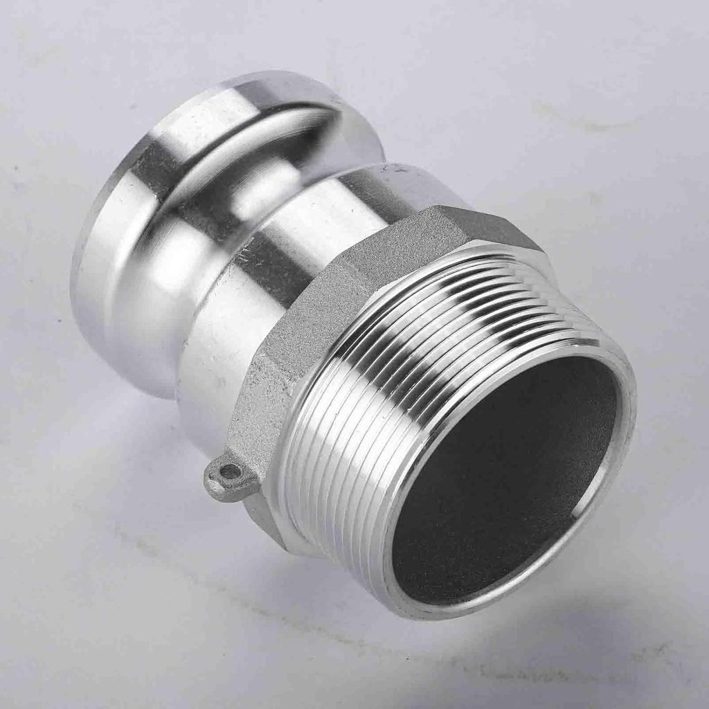 Cam Lock Type F 2'' Cam Groove Couplings Al Camlock Hose Fittings Pipe Couplings (2Inch-F200-2pcs), Silver