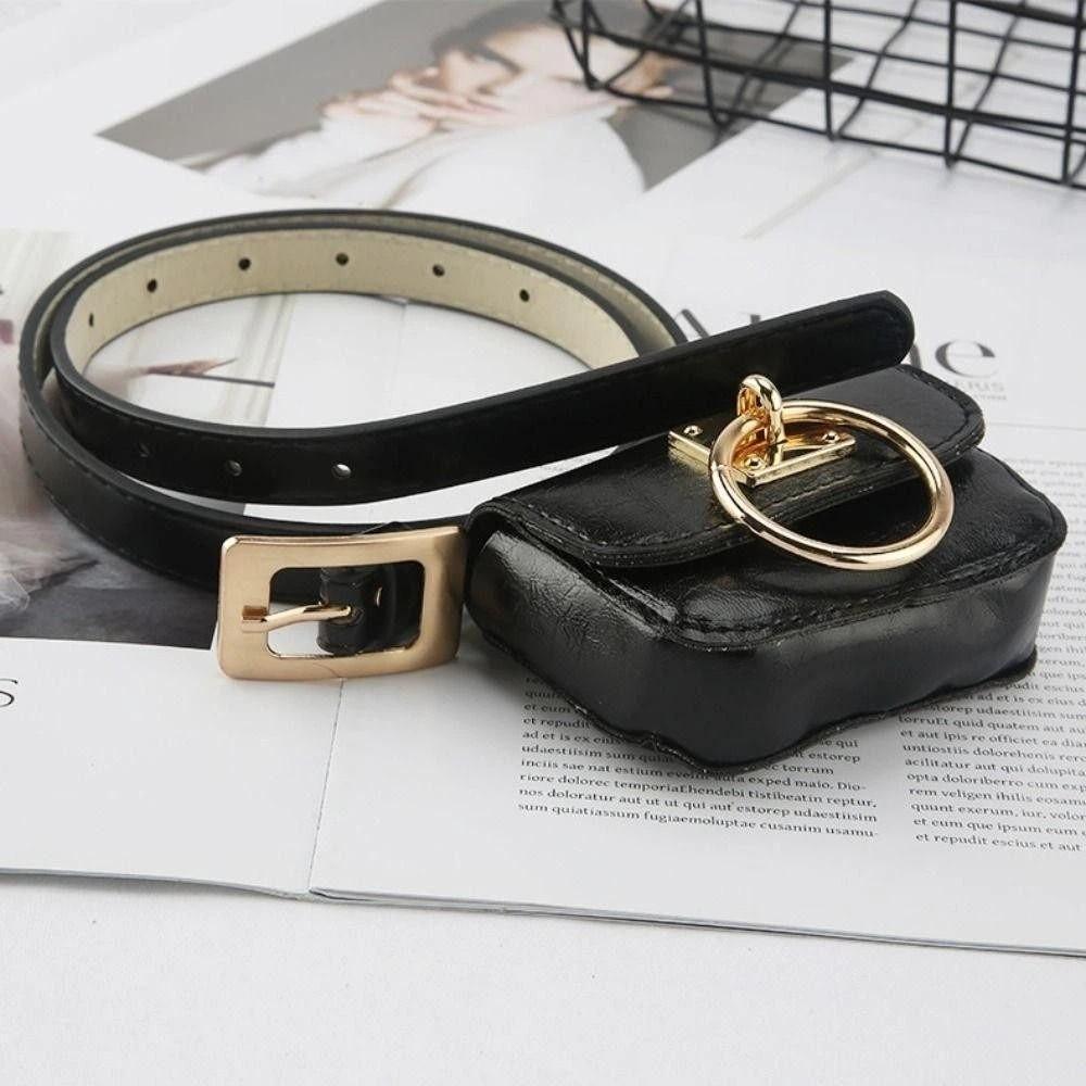 Jeans Decor PU Leather Waistband Vintage Waist Bag Fashion Belt with Waist Pack  Waist Accessories