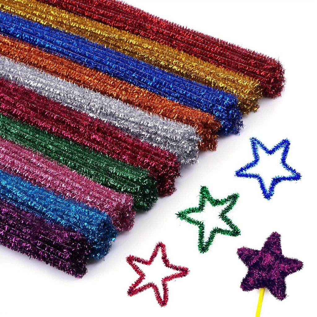 200 Pieces Pipe Cleaners, 10 Colours Gold Onion Twist Sticks for DIY Crafts Decoration Creative School Projects