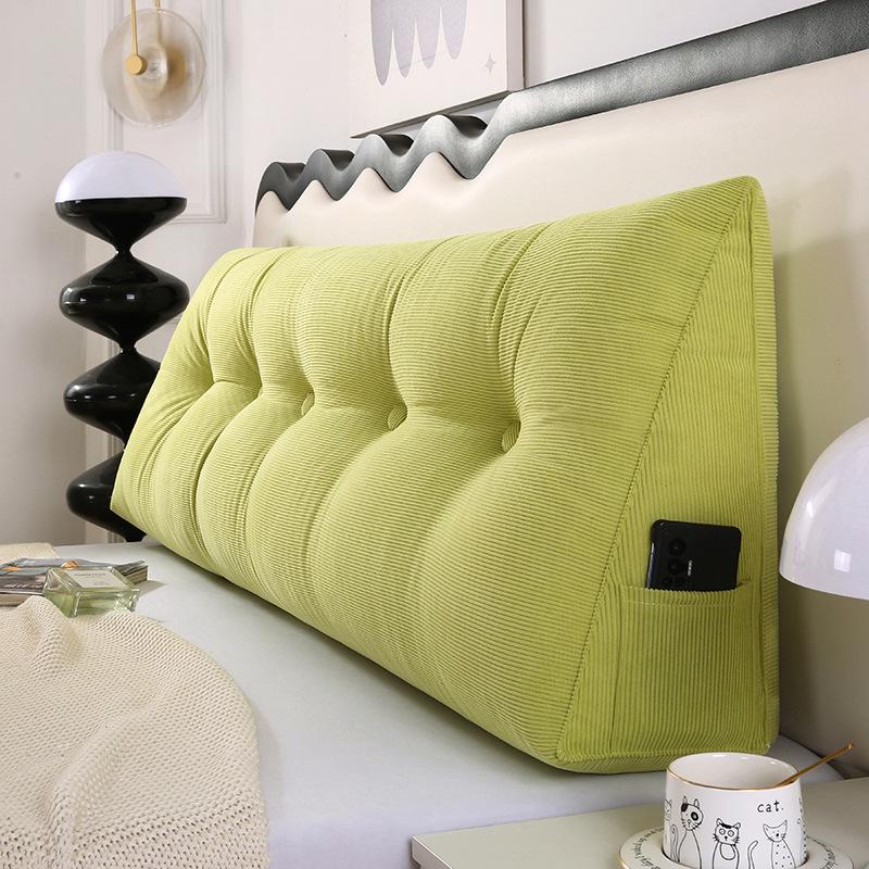 Triangle Large Backrest Lumbar Support Cushion - Solid Color Sofa & Bed Pillow