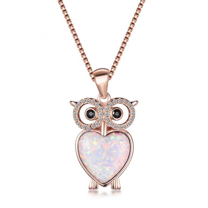 

Platinum owl necklace, exquisite and lovely pendant.
