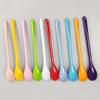 Candy Color Plastic Long Handle Dessert Spoons Dinner Tea Spoon Tableware Flatware Stirring Coffee Kitchen Scoops Soup