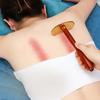 Professional Body Massage Tool Brass Gua Sha Scraper, Long Handle for Back Portable Self Care Equipment Neck, Meridian Relaxation Stick Care, Home Spa