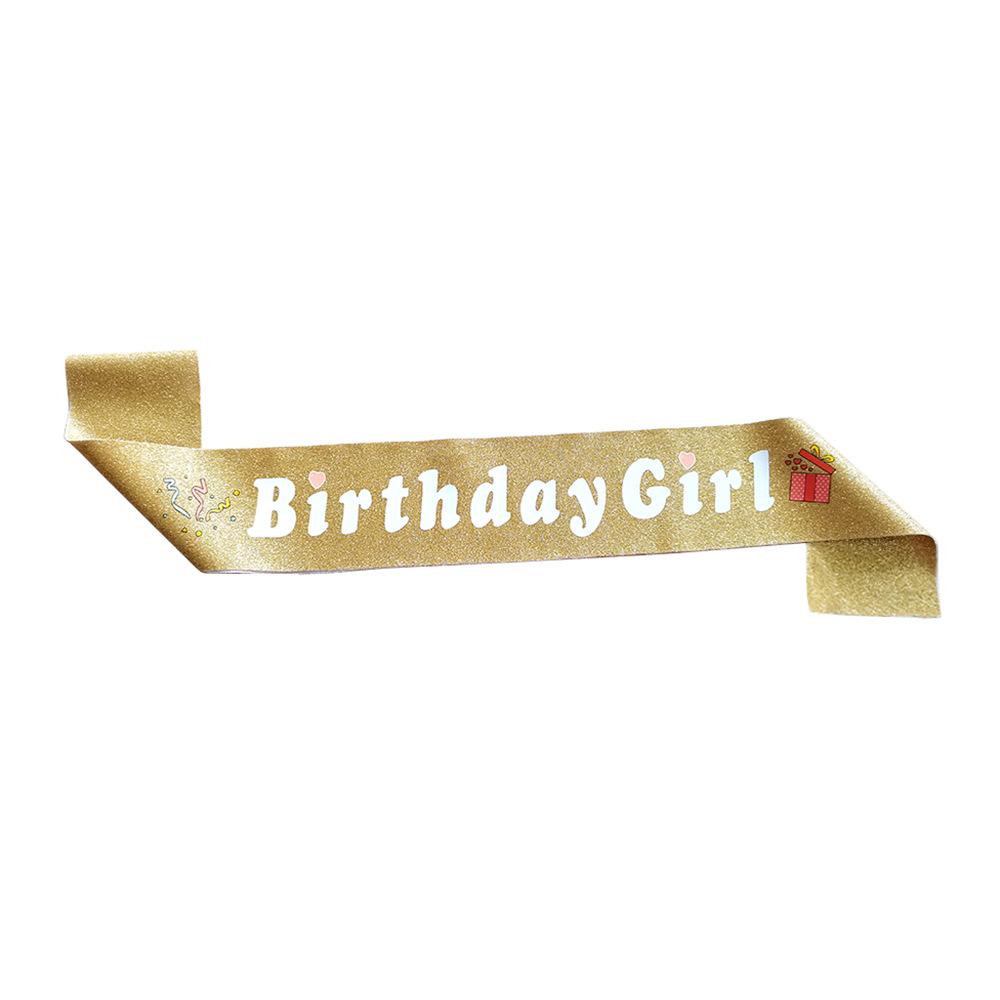 Glitter Gold Birthday Sash for Girls