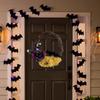 Halloween Door Wreath Outdoor Halloween Garland With Crow Vines Photo Props Home Decor Realistic Artificial Party Decorations