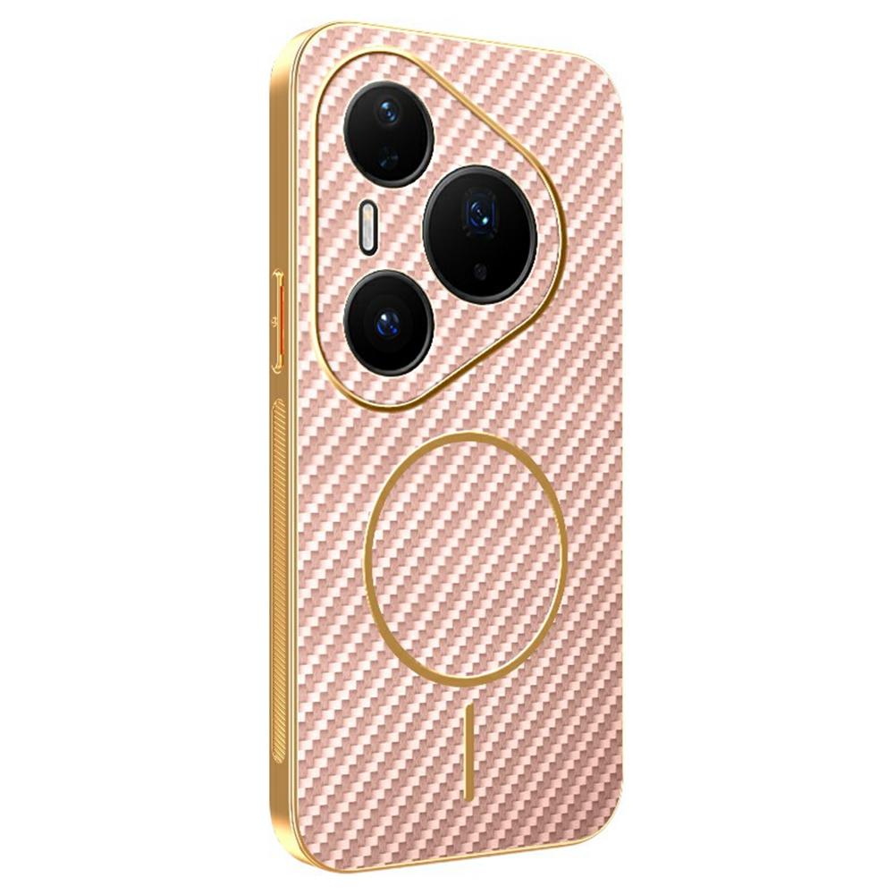 For Huawei Pura 80 Pro/80 Pro+ Phone Case Carbon Fiber Textured Electroplated TPU Back Cover