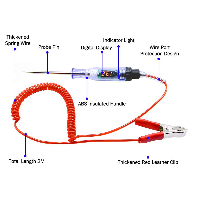 3V To 120V Digital Display Voltage Circuit Tester Multifunction Car Diagnostic Probe Test Pen Electric Measuring Pen Repair To