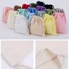 Reusable Cotton Drawstring Storage Bag White Canvas Bags Gift Package Pouch Home Sundries Organize Dustproof Sacks
