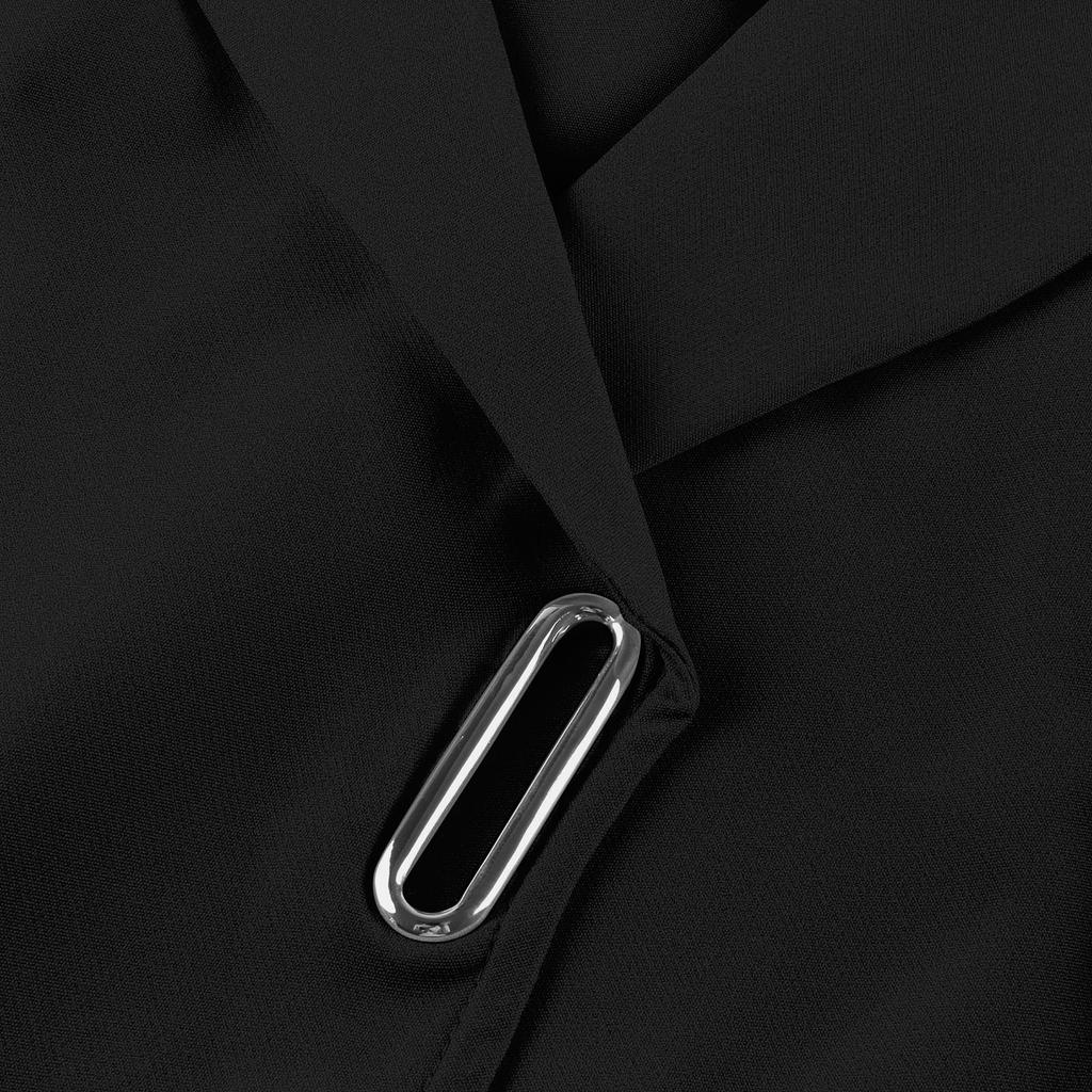 Damenkleid mit V-Ausschnitt, gebundener Taille, 3/4-Ärmeln, plissiert, einfarbig und bedruckt