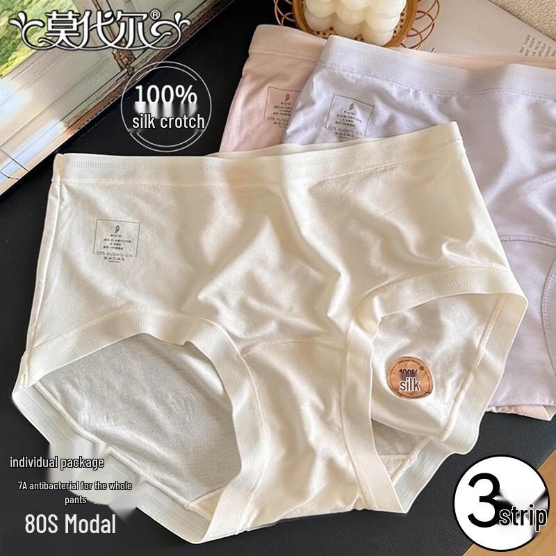

Women s 80S Lenzing Modal Underwear with Silk Crotch L