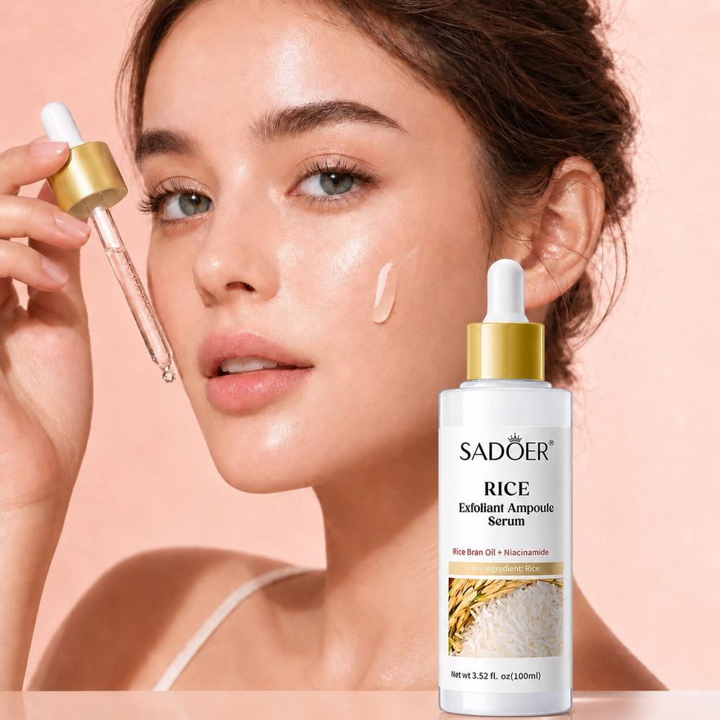 1pc Rice Facial Serum, Gentle Exfoliating Face Essence For Dead Skin Care, Hydrating And Moisturizin