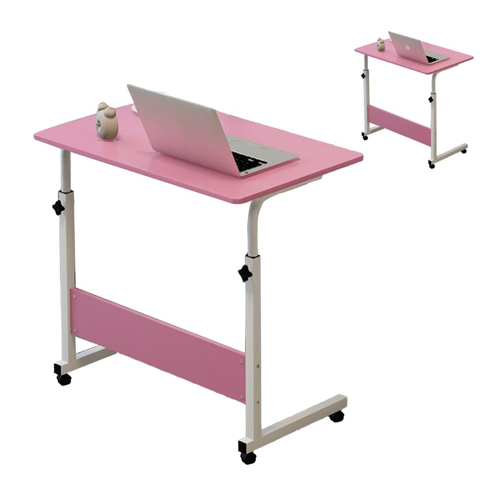 Liftable Bedside Table 60 X 40cm C Shape Metal Frame Mobile Laptop Desk for Home Sofa