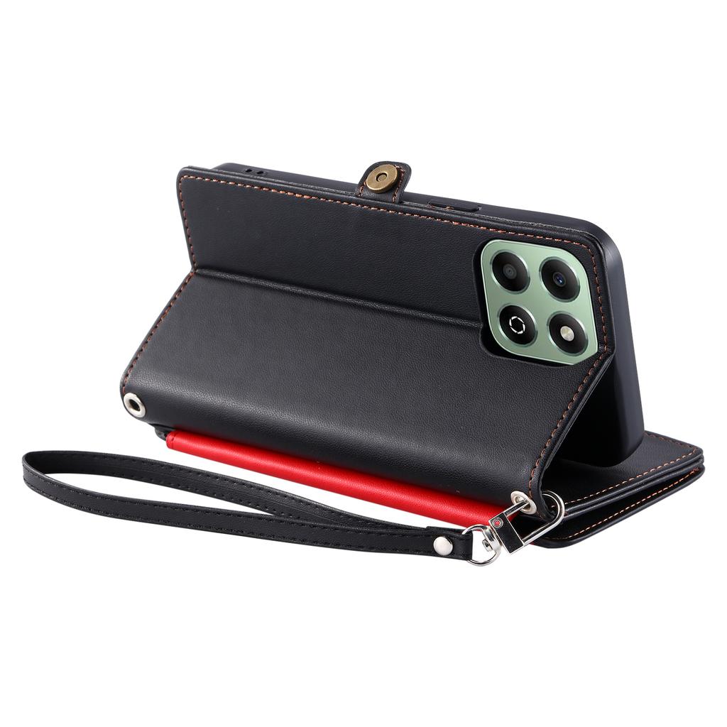 015 Style For Honor X6b 4G Case TPU+PU Leather Wallet Phone Cover with Straps