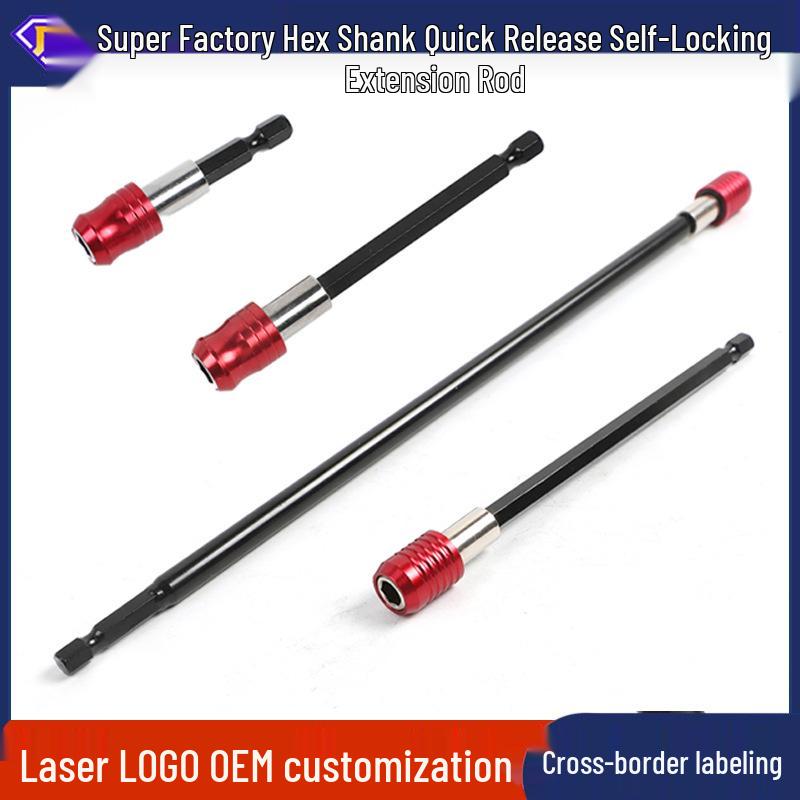 Red Hex Shank 300mm Quick-Release Self-Locking Screwdriver Bit Extension Rod