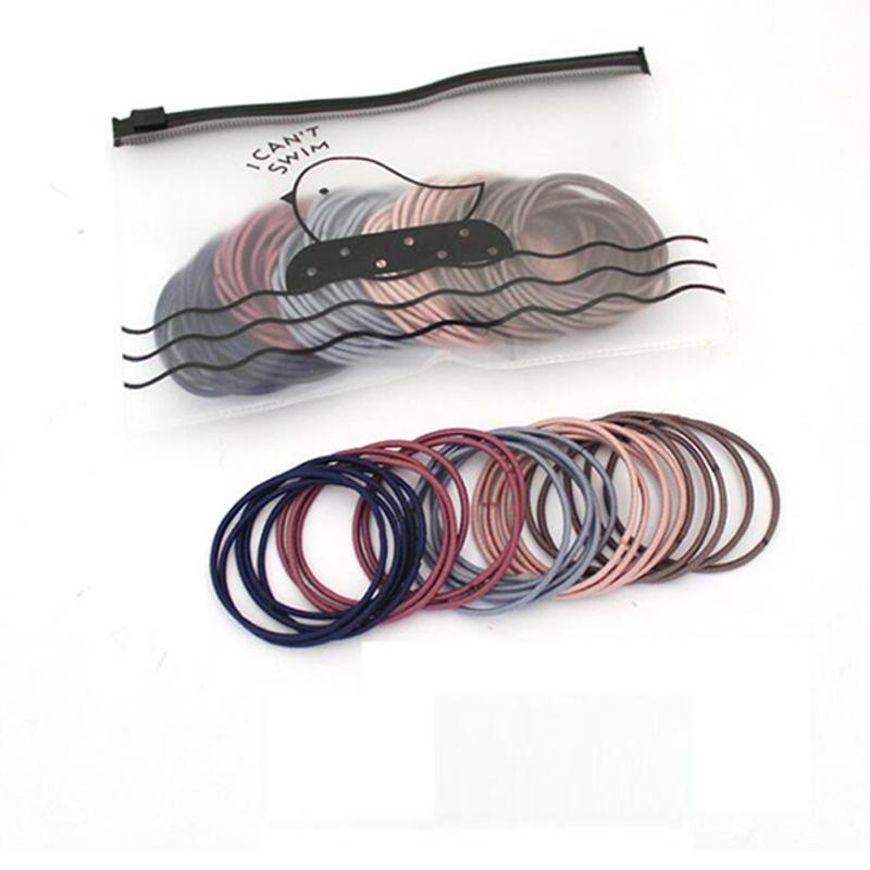 100 Stück/Beutel Kopfseil Bunt Dünn Nahtlos Haargummi Elastisches Gummiband Haaraccessoire