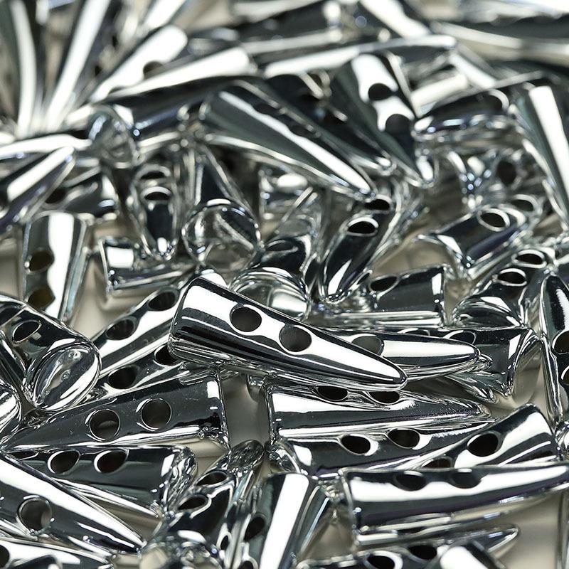 

Horn Tip Clothing Buttons Gold Silver Two-Eyed Double-Sided Coat Decorative Jacket Sweater Belt Cord Buckle 2 #[50x18.5mm QH450 Horn Tip Two Eyes Silver]