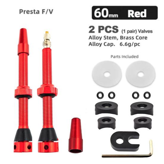 1 Set Tubeless Valve Kit with Wrench CNC Machined Super Light Metal Stem And Caps Replacement 44/60mm MTB