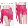 Practice Dance Hip Scarf  For Women Mesh Dangling Belly Dance Belt Hip Skirt Scarf Tassels Bling Sequins Wrap